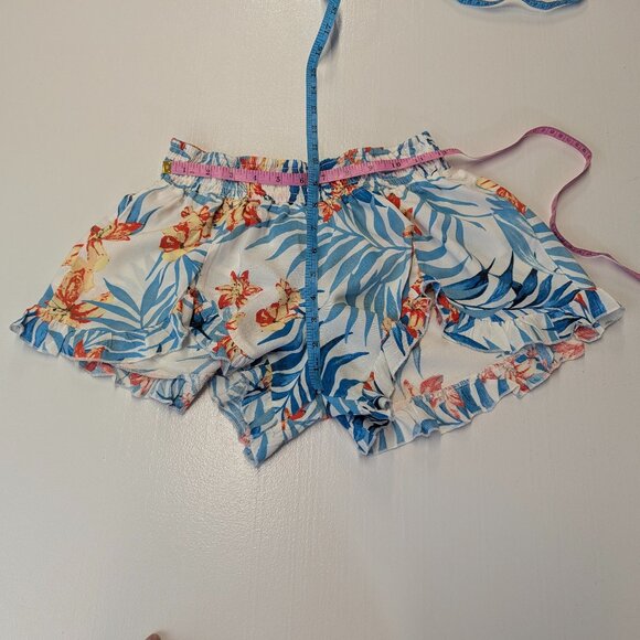 Rip Curl Size Small Tropical Ruffled Shorts Turquoise/Orange - Picture 6 of 11